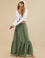 Aerie Poplin Tiered Maxi Skirt