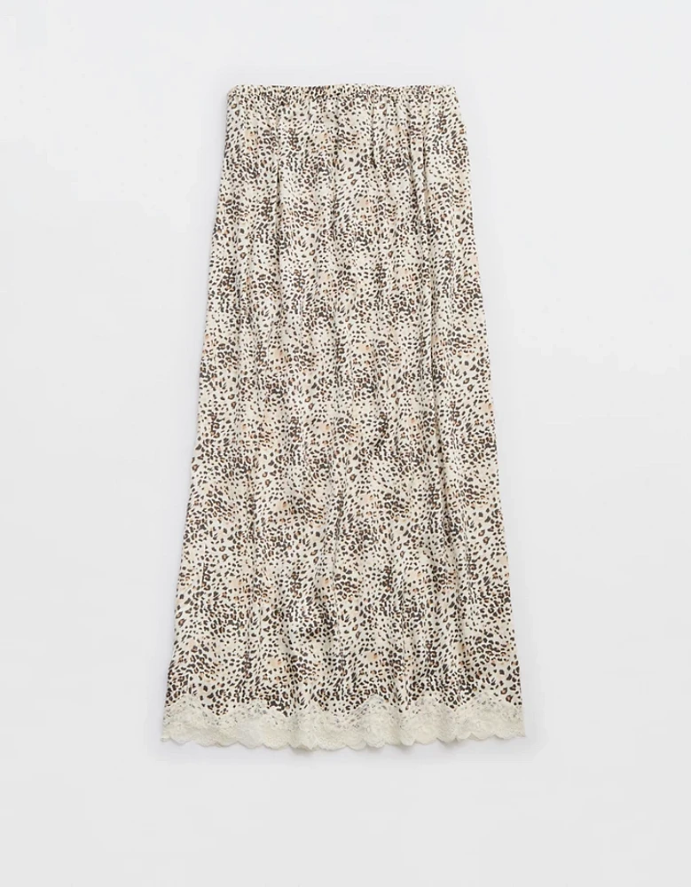 Aerie Satin Midi Skirt