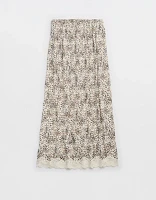 Aerie Satin Midi Skirt
