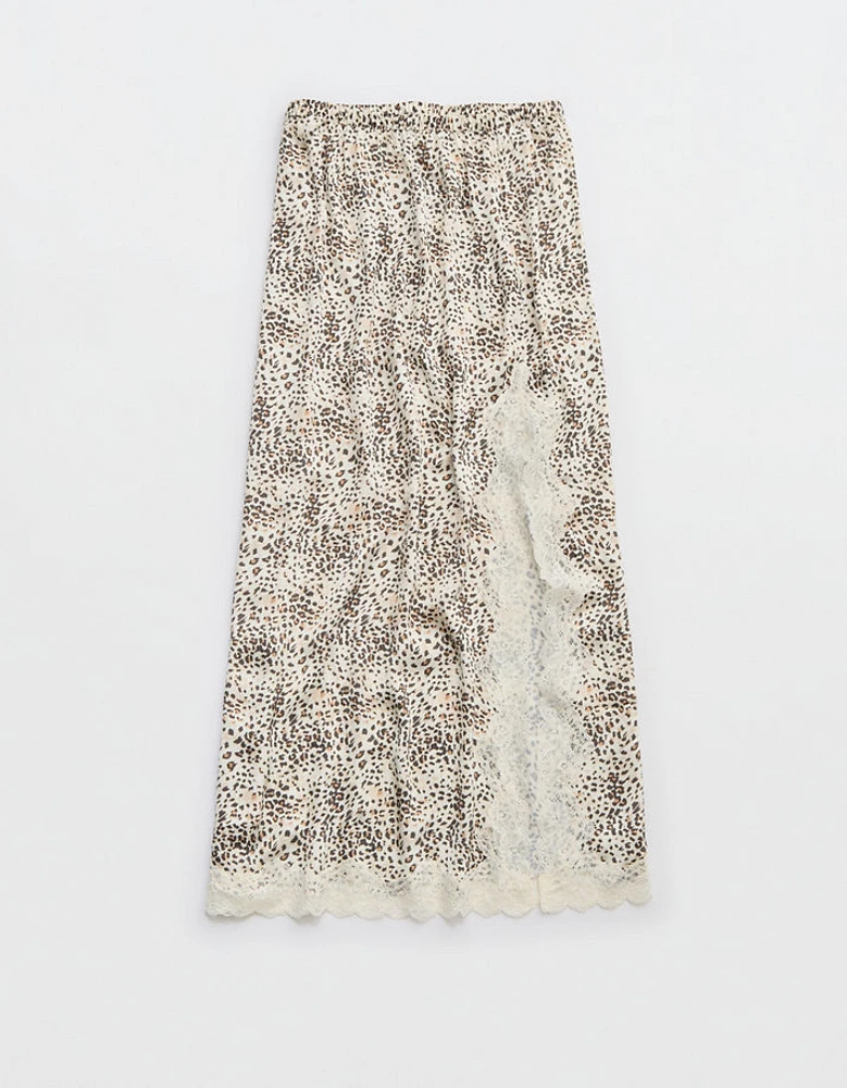 Aerie Satin Midi Skirt