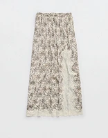 Aerie Satin Midi Skirt