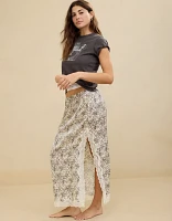 Aerie Satin Midi Skirt