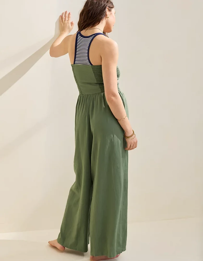 Aerie Strapless Smocked Jumpsuit