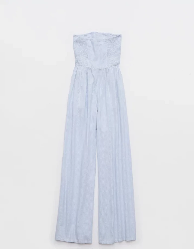 Aerie Strapless Smocked Jumpsuit