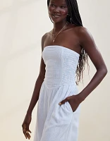 Aerie Strapless Smocked Jumpsuit