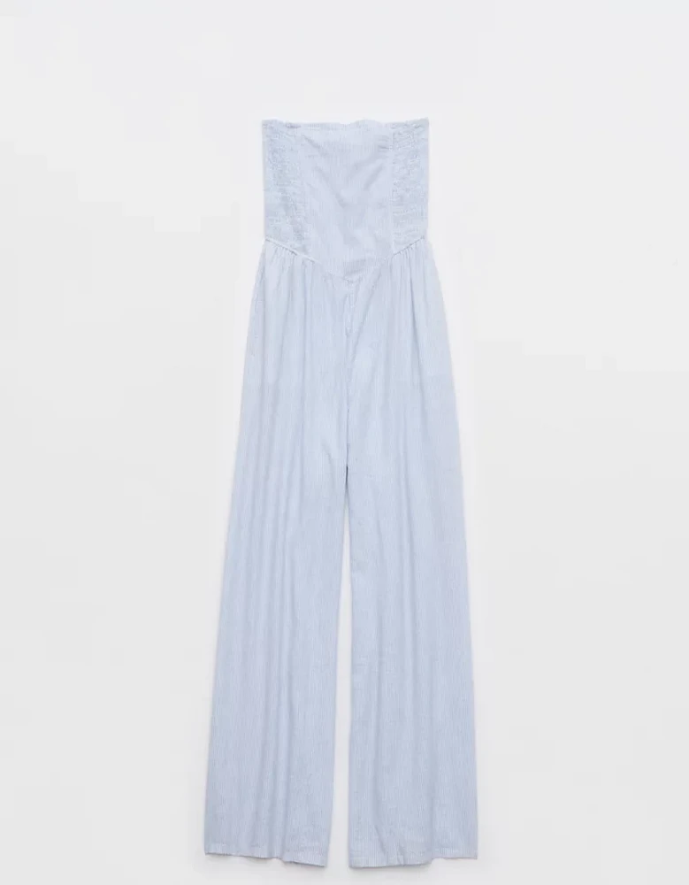Aerie Strapless Smocked Jumpsuit