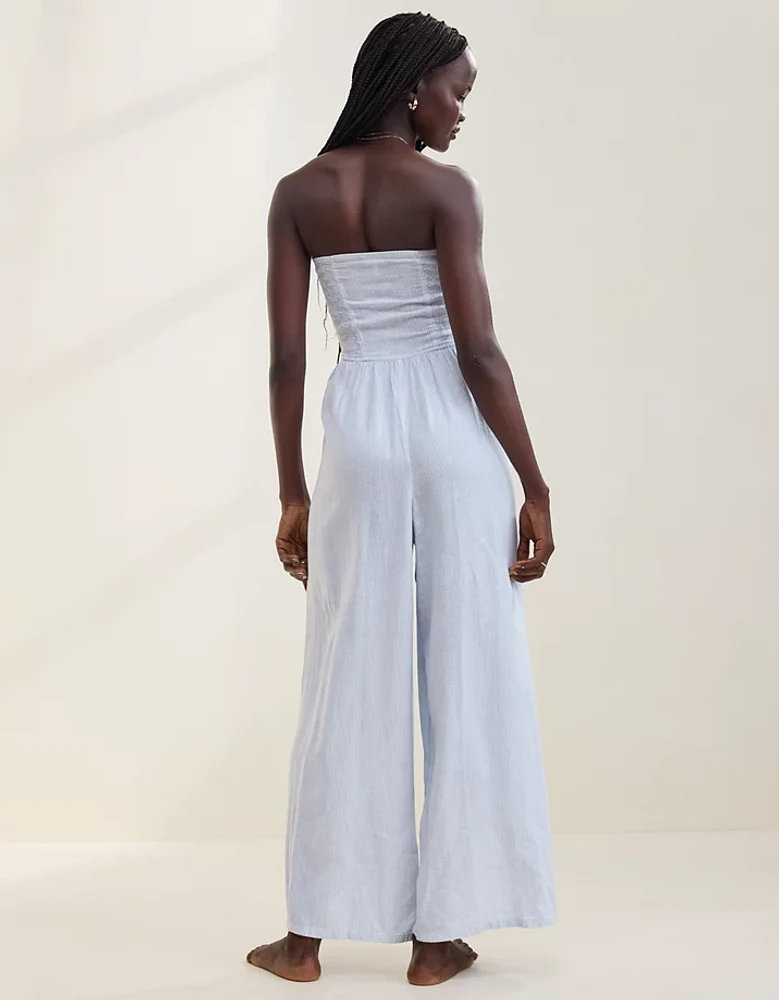 Aerie Strapless Smocked Jumpsuit