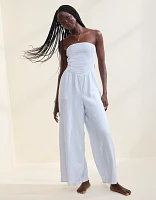 Aerie Strapless Smocked Jumpsuit