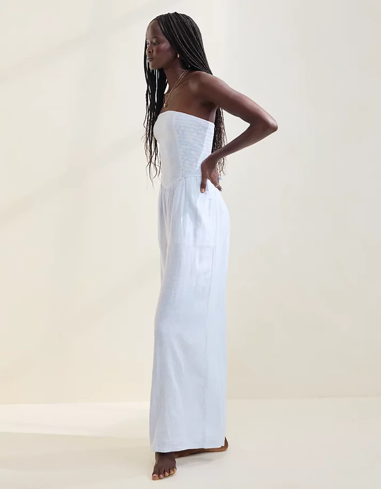 Aerie Strapless Smocked Jumpsuit