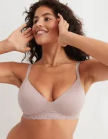 Sunnie Wireless Push Up Blossom Lace Trim Bra