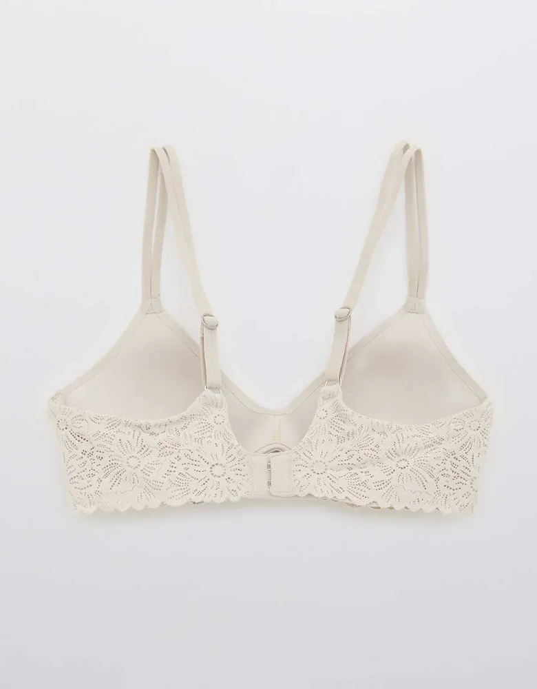 Aerie Real Sunnie Wireless Lightly Lined Blossom Lace Bra 30A