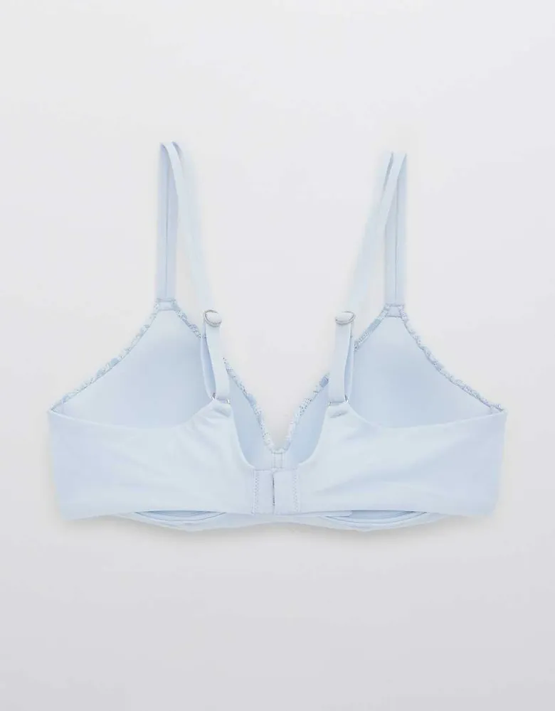 Aerie Real Sunnie Wireless Lightly Lined Blossom Lace Bra In Palm