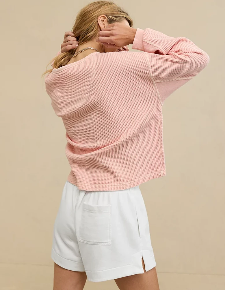 Aerie Waffle Henley Shirt