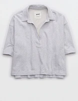 Aerie Short Sleeved Polo Sweatshirt