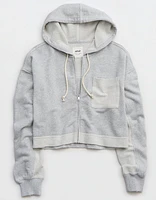 Aerie Cropped Full Zip Hoodie