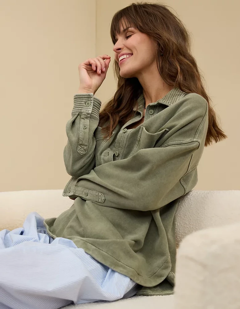 Aerie Popover Polo Sweatshirt