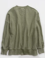 Aerie Big Chill Textured Crew Sweatshirt