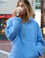 Aerie Sherpa Quarter Zip Sweatshirt