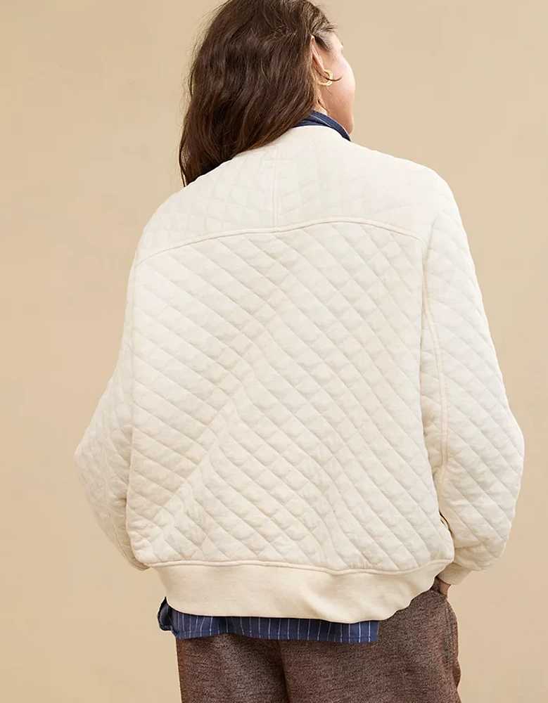 Aerie Quilted Cardi Bomber