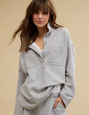 Aerie Popover Polo Sweatshirt