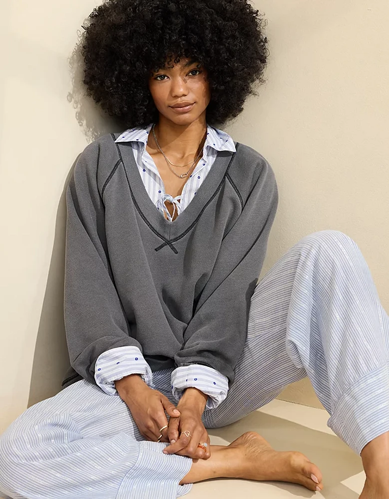 Aerie Downtime V-Neck Sweatshirt