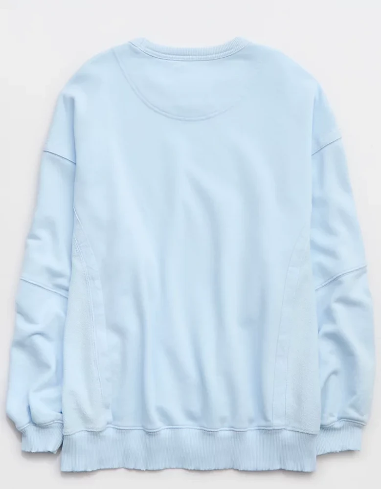 Aerie Keep It Light Crochet Crew Sweatshirt