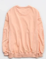 Aerie Keep It Light Crochet Crew Sweatshirt