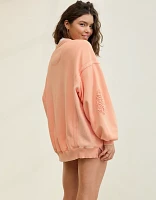 Aerie Keep It Light Crochet Crew Sweatshirt