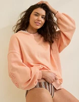 Aerie Keep It Light Crochet Crew Sweatshirt