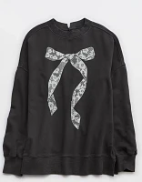 Aerie Big Chill Bow Graphic Crew Sweatshirt