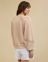 Aerie Hey Crochet Sweatshirt