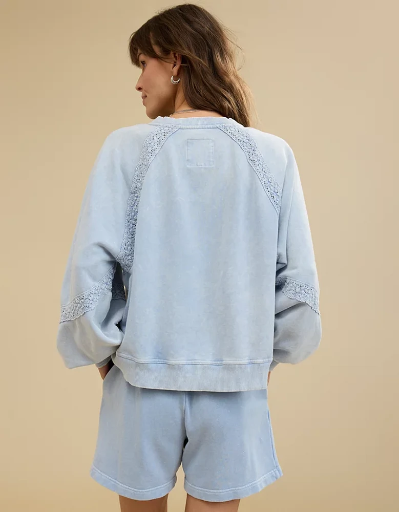 Aerie Hey Crochet Sweatshirt
