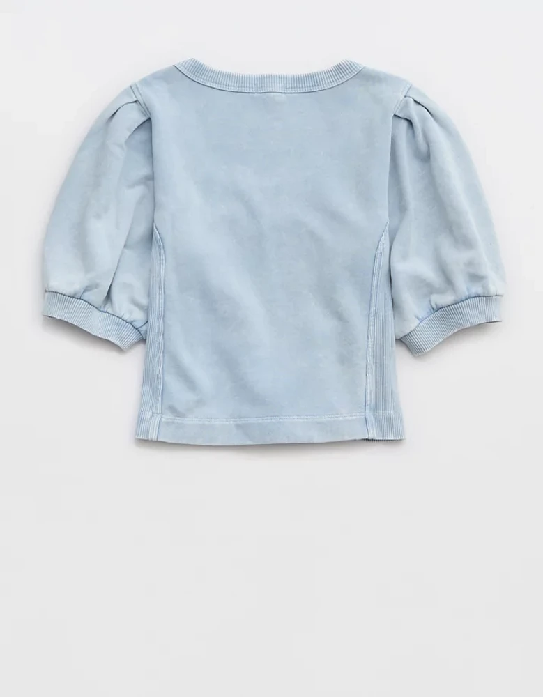 Aerie Seams Right Short Sleeve Sweatshirt
