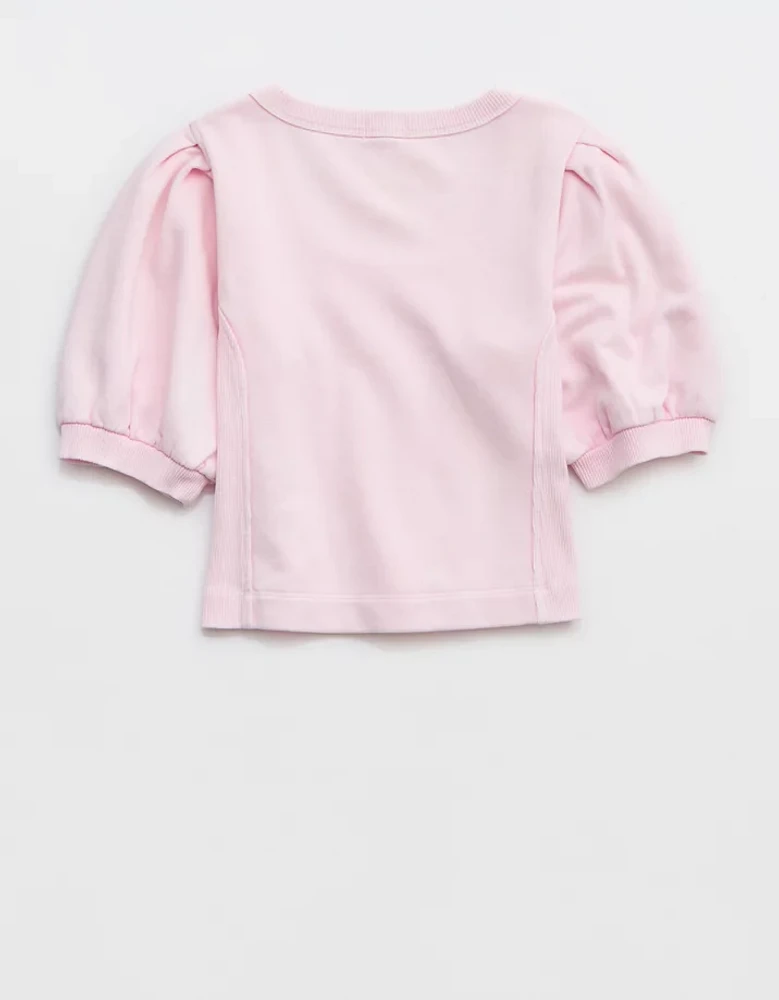 Aerie Seams Right Short Sleeve Sweatshirt