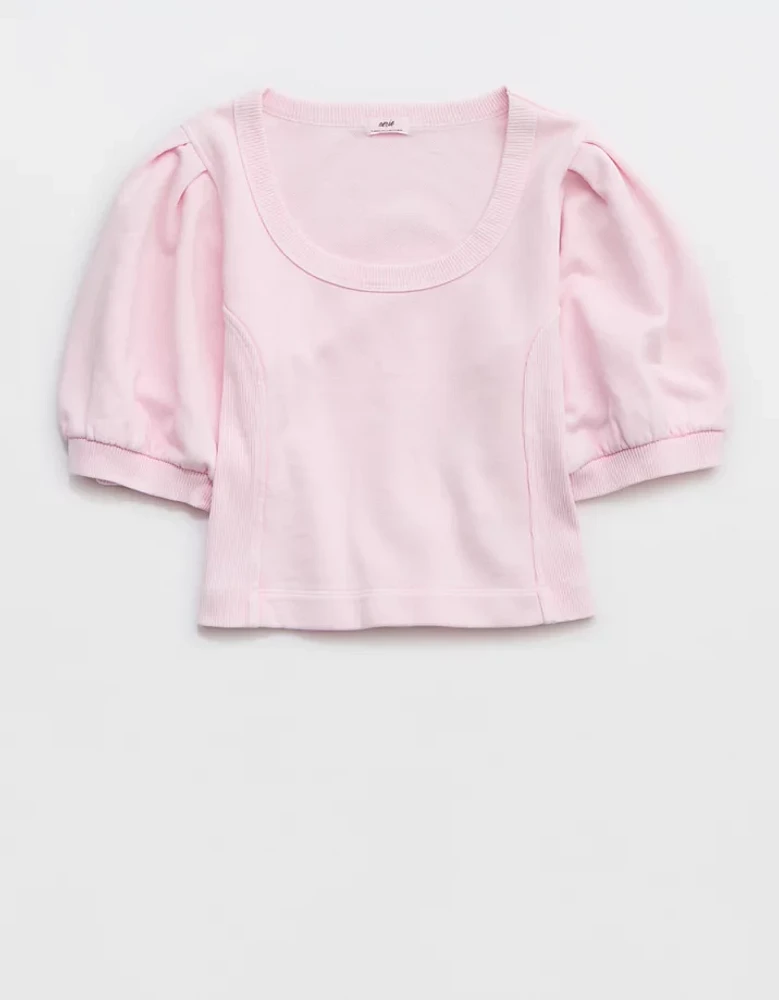 Aerie Seams Right Short Sleeve Sweatshirt