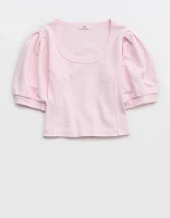 Aerie Seams Right Short Sleeve Sweatshirt