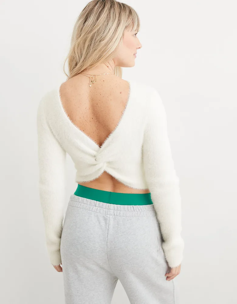 Aerie Fluffy-4-Ever Reversible Twist Sweater