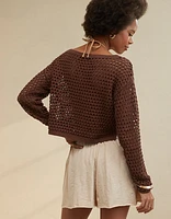 Aerie Crochet Vacay Sweater