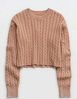 Aerie Mini Cable Cropped Sweater