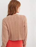 Aerie Mini Cable Cropped Sweater