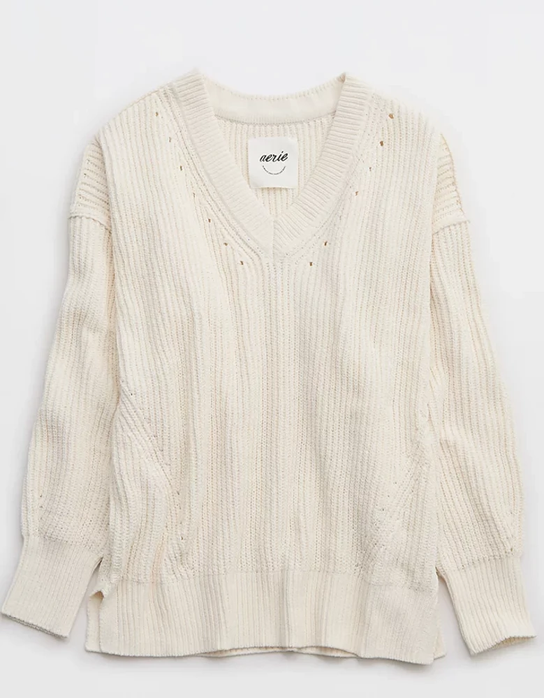 Aerie Beyond Chenille V-Neck Sweater