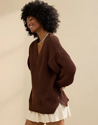 Aerie Beyond Chenille V-Neck Sweater