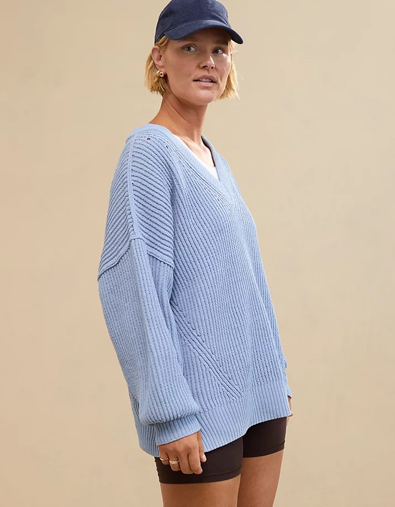 Aerie Beyond Chenille V-Neck Sweater