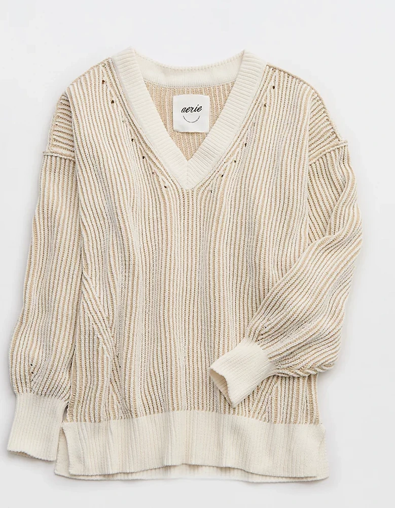 Aerie Beyond Chenille V-Neck Sweater