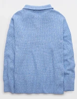 Aerie CozyUp Waffle Button Sweater