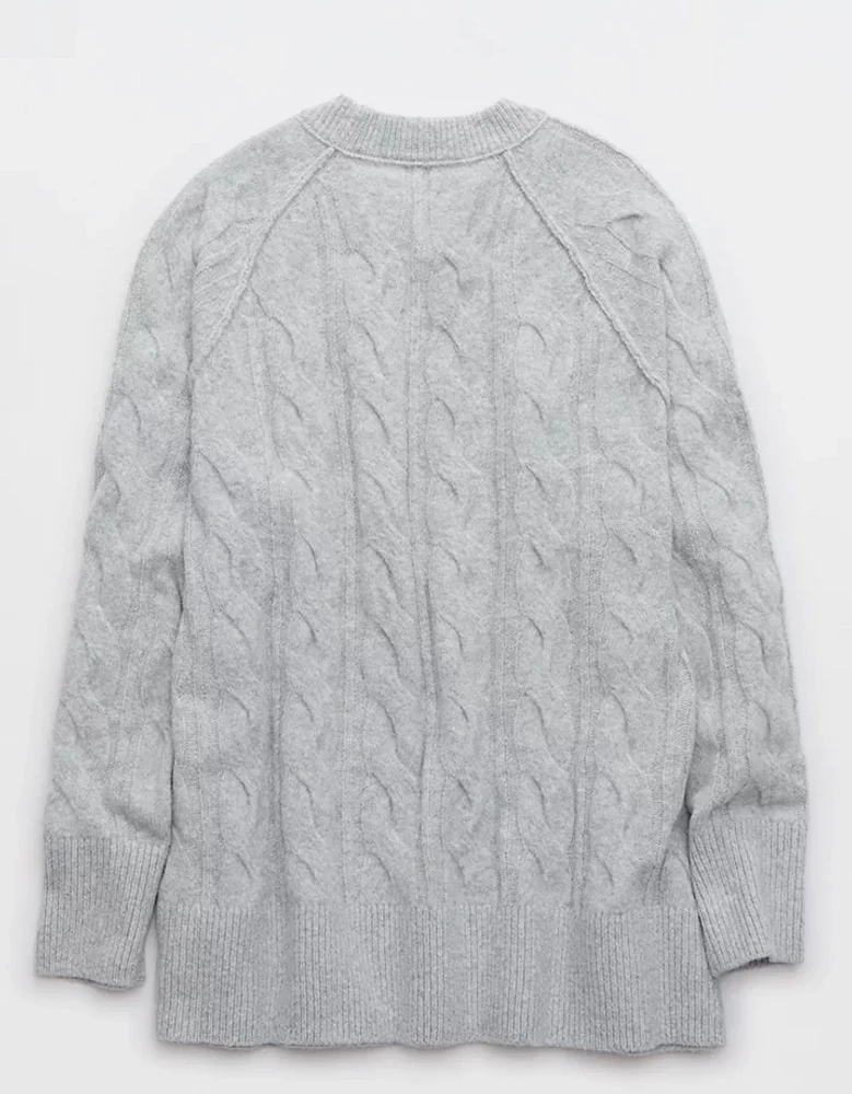 Aerie unREAL Cable Crew Sweater