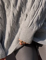 Aerie unREAL Cable Crew Sweater