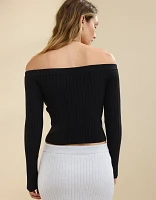 Aerie Late Night Cold Shoulder Sweater