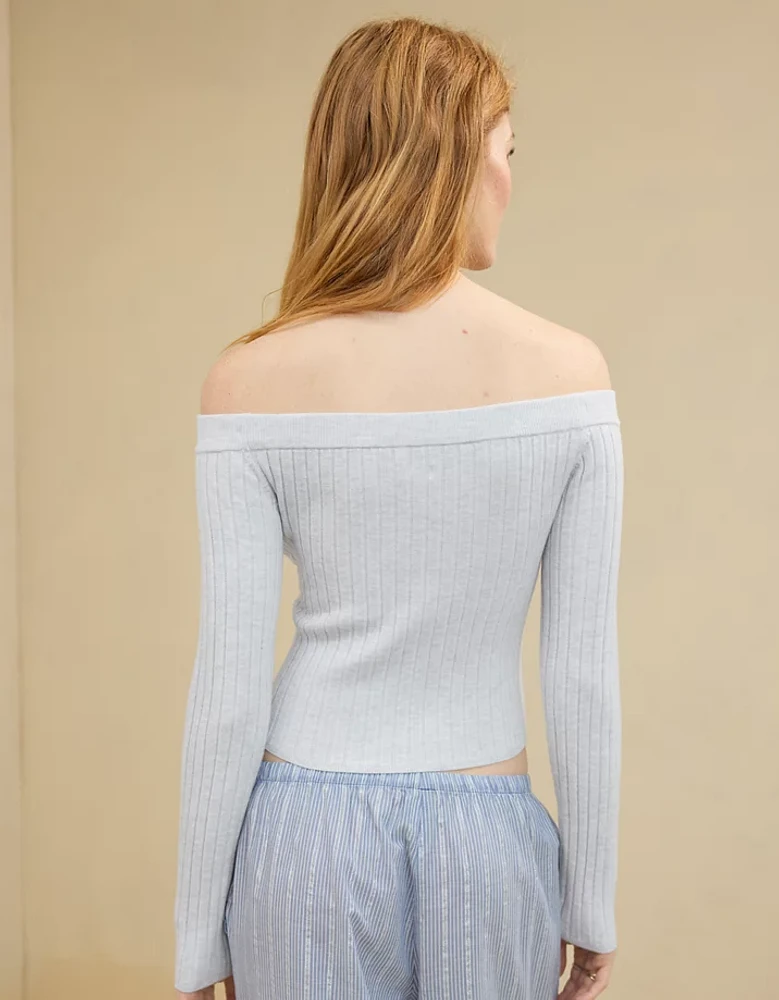 Aerie Late Night Cold Shoulder Sweater