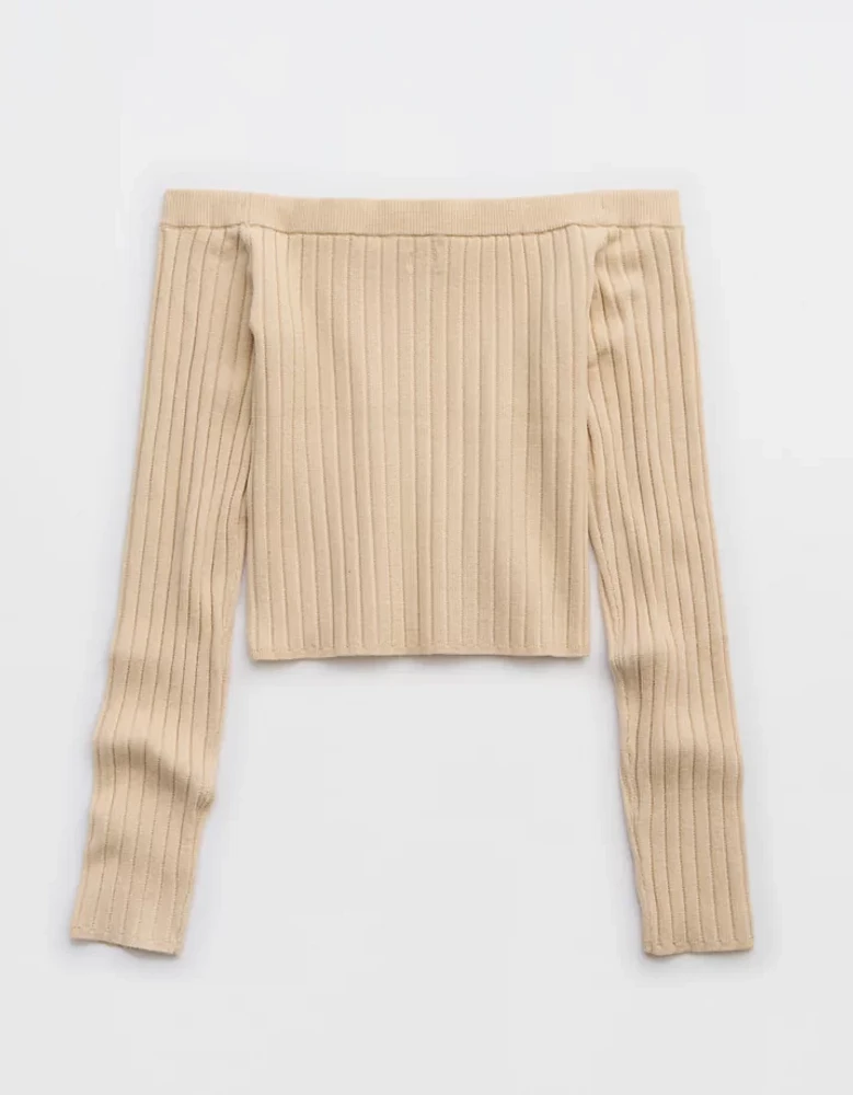 Aerie Late Night Cold Shoulder Sweater